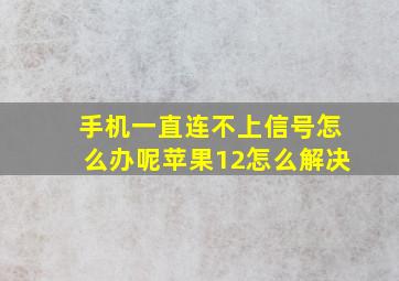 手机一直连不上信号怎么办呢苹果12怎么解决