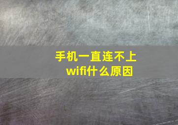 手机一直连不上wifi什么原因