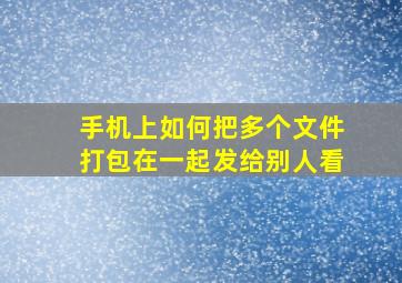 手机上如何把多个文件打包在一起发给别人看