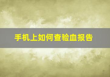 手机上如何查验血报告