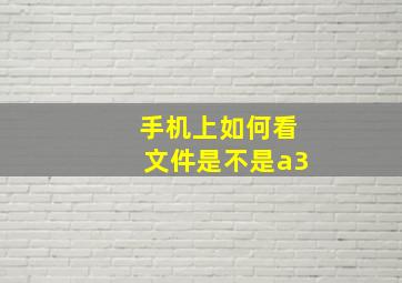 手机上如何看文件是不是a3