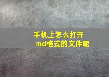 手机上怎么打开md格式的文件呢