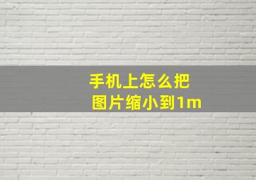 手机上怎么把图片缩小到1m