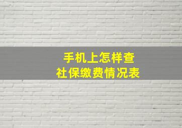 手机上怎样查社保缴费情况表