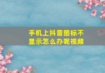 手机上抖音图标不显示怎么办呢视频