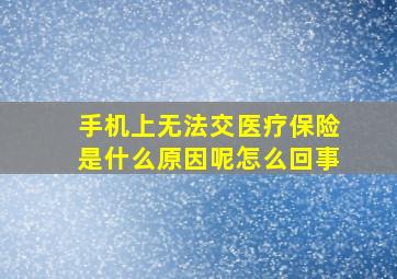 手机上无法交医疗保险是什么原因呢怎么回事