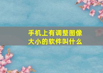 手机上有调整图像大小的软件叫什么