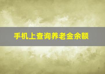 手机上查询养老金余额