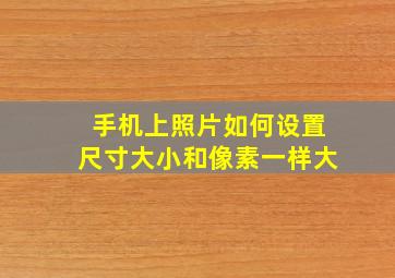 手机上照片如何设置尺寸大小和像素一样大