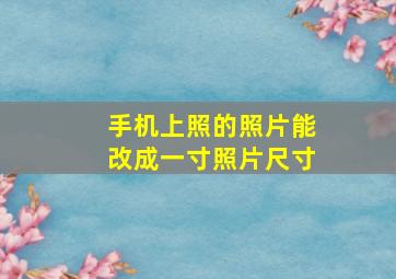 手机上照的照片能改成一寸照片尺寸