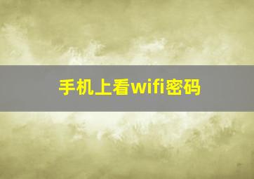 手机上看wifi密码