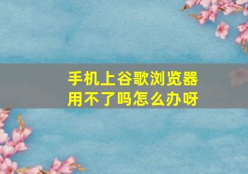 手机上谷歌浏览器用不了吗怎么办呀