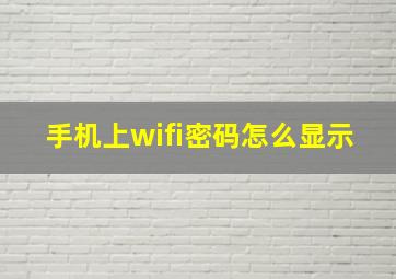 手机上wifi密码怎么显示