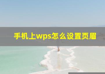 手机上wps怎么设置页眉