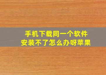 手机下载同一个软件安装不了怎么办呀苹果