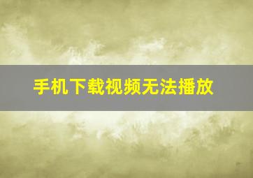 手机下载视频无法播放