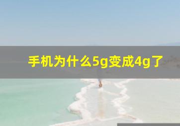 手机为什么5g变成4g了