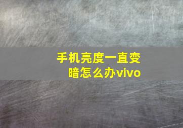 手机亮度一直变暗怎么办vivo