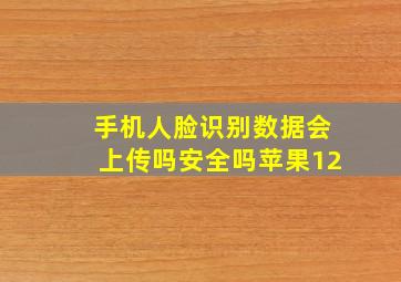 手机人脸识别数据会上传吗安全吗苹果12