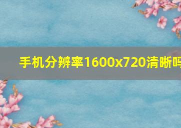 手机分辨率1600x720清晰吗