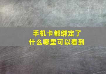 手机卡都绑定了什么哪里可以看到