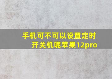 手机可不可以设置定时开关机呢苹果12pro