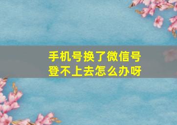 手机号换了微信号登不上去怎么办呀