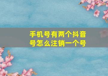 手机号有两个抖音号怎么注销一个号