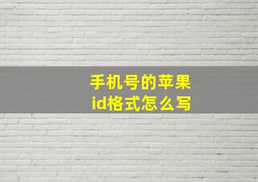 手机号的苹果id格式怎么写