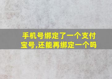 手机号绑定了一个支付宝号,还能再绑定一个吗