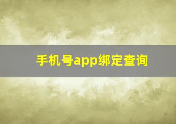 手机号app绑定查询