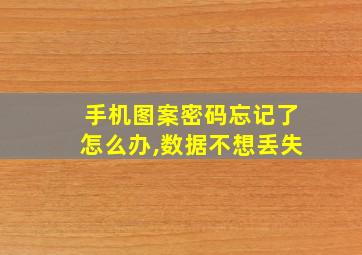 手机图案密码忘记了怎么办,数据不想丢失