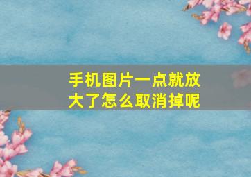 手机图片一点就放大了怎么取消掉呢