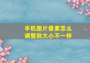 手机图片像素怎么调整到大小不一样