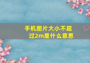 手机图片大小不超过2m是什么意思