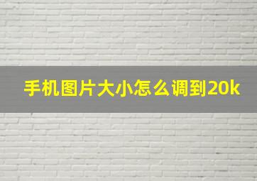 手机图片大小怎么调到20k