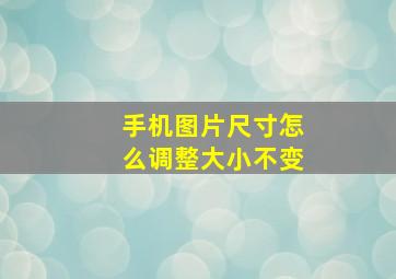 手机图片尺寸怎么调整大小不变