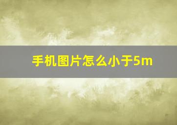 手机图片怎么小于5m