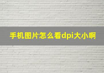 手机图片怎么看dpi大小啊