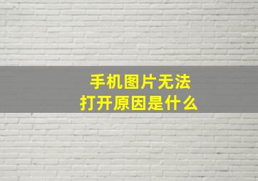 手机图片无法打开原因是什么