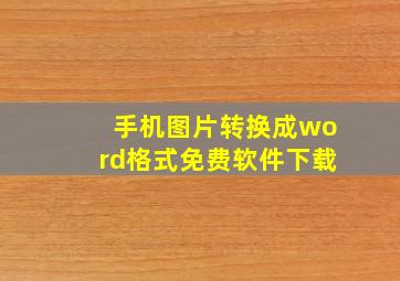 手机图片转换成word格式免费软件下载