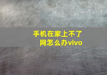 手机在家上不了网怎么办vivo