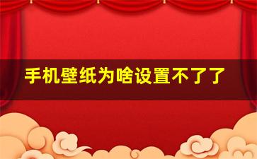 手机壁纸为啥设置不了了