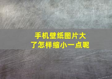 手机壁纸图片大了怎样缩小一点呢