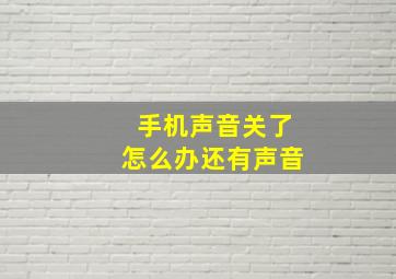 手机声音关了怎么办还有声音