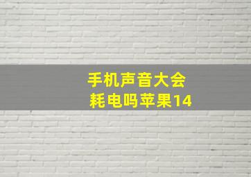 手机声音大会耗电吗苹果14