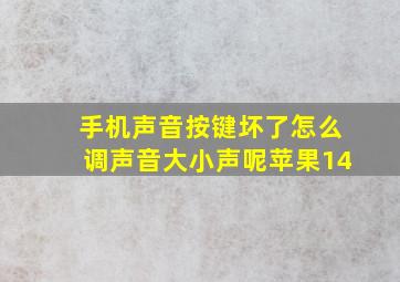 手机声音按键坏了怎么调声音大小声呢苹果14