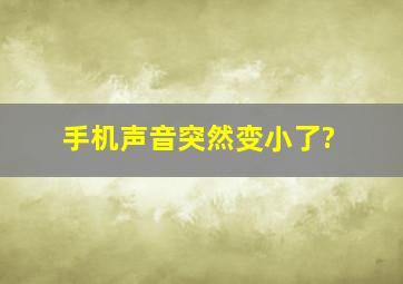 手机声音突然变小了?