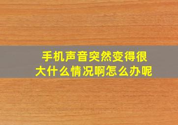 手机声音突然变得很大什么情况啊怎么办呢