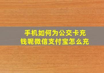 手机如何为公交卡充钱呢微信支付宝怎么充